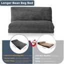 MAXYOYO Bean Bag Bed Folding Sofa Bed Floor Mattress for Adults, Extra Thick and Long Floor Sofa with Corded Washable Cover, Dark Grey, 54x95 Inch