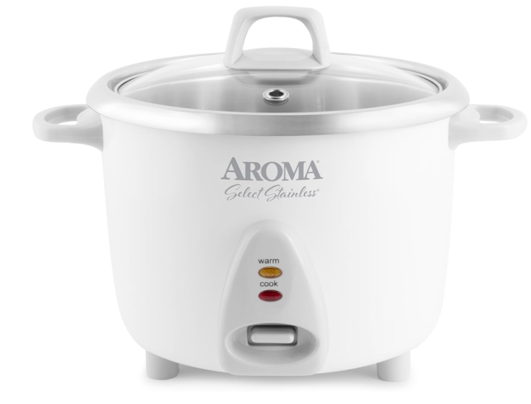 Aroma Housewares Select Stainless Rice Cooker & Warmer with Uncoated Inner Pot, 14Cup(cooked) / 3Qt, ARC757SG