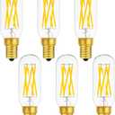 E14 LED Bulb Dimmable 60 Watt Equivalent Warm White 2700K, European Base Light Bulbs E14 LED 6W, Clear Glass, 6 Pack
