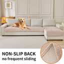 HAOMAIJIA Pet Couch Covers for Sofa Waterproof Couch Cover for Dogs Chenille Non Slip Sofa Covers Washable for Cushion Couch Furniture Protector (Khaki, 36.5" x 62" +36.5" x 74" 2 Pack)