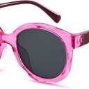 Pro Acme Kids Square Sunglasses for Girls TR90 Flexible Material Polarized Cute Shaped UV400 Sunnies Age 4-12