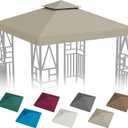 ERFEI Gazebo Canopy Replacement 10x10ft Outdoor Shelter for Smaller Top Double Tiered Canopy Cover (Khaki)