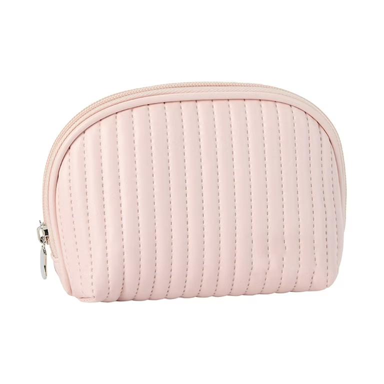 Cute Makeup Bag Mini Cosmetic Pouch for Women Small Quilted Beauty Bag Handy Zipper Pouch Cosmetic Bag Cosmetic Bag, Pink