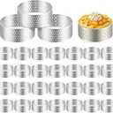 32 Pack 2 Inch Stainless Steel Tart Ring, Crumpet Rings Cake Ring Heat-Resistant Cake Mousse Rings Metal Pastry Mold for Dessert Baking Cooking Pastries