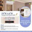 24x6 Duct Opening | Steel Return Air Grille | Vent Cover Grill for Sidewall and Ceiling | HVAC Cold Air Intake Grille | White | Outer Dimensions: 25.75"W X 7.75", 24''Wx6''H [Duct Opening]