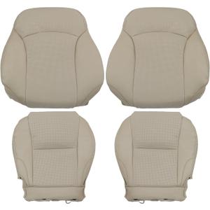 SecosAutoparts Tan Front Driver & Passenger Side Bottom & Top Lean Back Perforated Leather Replacement Seat Covers Compatible with Lexus IS250 IS350 2006 2007 2008 2009 2010 2011 2012 2013