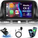 [8 Core 4G+64G] Car Radio for Mazda CX-5 2012-2015 with Wireless CarPlay Android Auto,9" Touchscreen Android 13 Car Stereo with Mirror Link WiFi/GPS,Bluetooth,FM/RDS Radio DSP SWC+Backup Camera