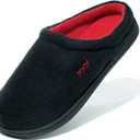 Men's Warm Memory Foam Suede Plush Fleece Lined Slip on Indoor Outdoor Clog House Slippers 12.5 Inch
