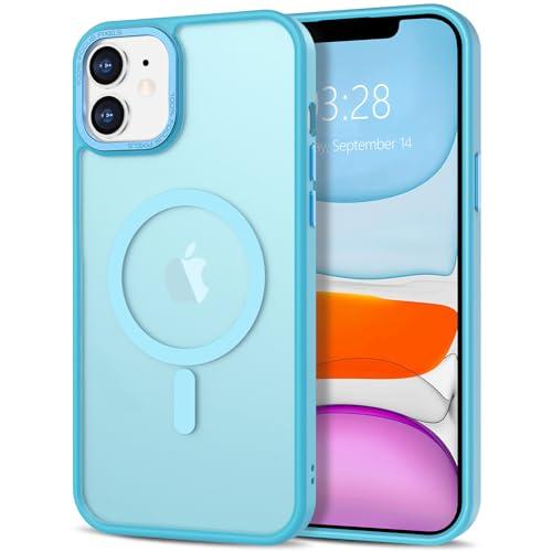 Anuck Case for iPhone 11 Case Magnetic Phone Case Compatible with MagSafe, Soft TPU Bumper Hard Translucent Matte Back Slim Fit Shockproof Protective Cover for Men Women Girls - Lake Blue