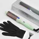 K&K Brush 30, 1.18 Inch Hot Styling Brush, Ionic Curling Iron with Tourmaline Ceramic Barrel, Professional Hair Curler up to 356F, Dual Voltage Hair Waving Style Tool for Traveling