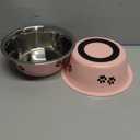 Stainless Steel Dog Bowls, Nonslip Rubber Bottom No Spill Proof Skid Metal Insulated Dog Bowls for Large Medium Small Breed Dogs (Pink, 3.6 Cups/29 OZ)