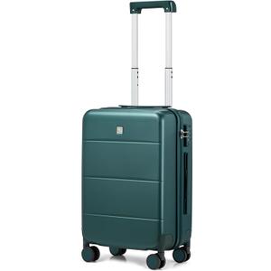 Hanke 20 Inch Carry On Luggage 22x14x9 Airline Approved PC Hard Shell Suitcases with Wheels TSA Luggage for Women Men Lightweight Travel Luggage(Blackish Green)