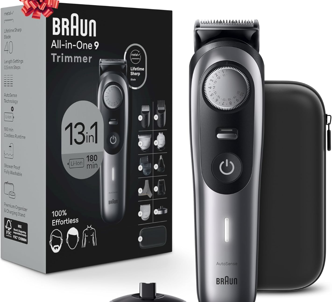 All-in-One Style Kit Series 9 9440, Shaving Kit with 13-in-1 Trimmer for Beard, Body, Manscaping, Hair Clippers & More, Holiday Gifts for Men