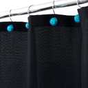 Teal Blue Shower Curtain Hooks : 12 Pcs Turquoise Aqua Pearl Ball Design Rustproof Stainless Steel Rings Decorative Bathroom Accessories for Boho Coastal & Modern Dcor