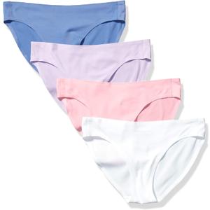 Amazon Essentials Women's Seamless Bonded Stretch Bikini Brief Underwear, Pack of 4