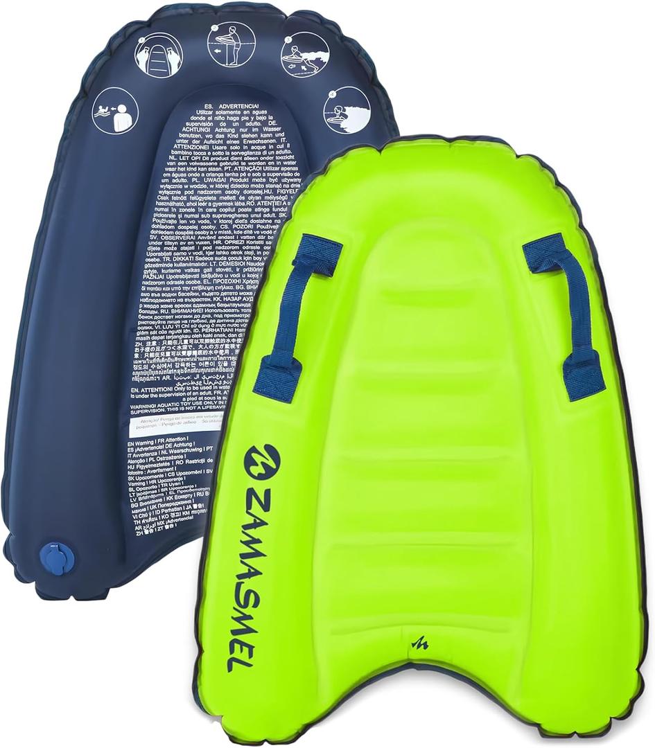 Premium Kids Inflatable Boogie Board Lightweight Swimming Floating Surfboard for Beach & Pool Fun Durable Inflatable Surf Body Board for Wave Riding Summer Pool Floats & Beach Toys