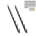 2 Packs Black Metal Stair Step Stringers, 8-Step for Deck Height 65 Inches Stair Stringer for Outdoor Wooden Tread