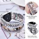 VISOOM Beaded Boho Bracelet Compatible for Apple Watch Band 42mm/44mm/45mm Series 8 7 SE Women Fashion Cute Handmade Crystal Beads Stretchy Watch Strap for iWatch Bands Series 6/5/4/3/2/1 Replacement