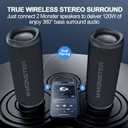 Monster Bluetooth Speaker, Wireless Portable Outdoor Bluetooth Speakers, 60W True Wireless Stereo IPX8 Waterproof, Dual PairingBluetooth 5.4 Built-in Mic, Outdoor Speaker