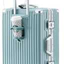 Carry-on with Cup Holder & USB Port Carry on Luggage Durable Luggage Suitcase Lightweight Hardside Luggage with TSA lock & Phone Holder 360° double spinner Wheels (Blue=20lnch, 20lnch)