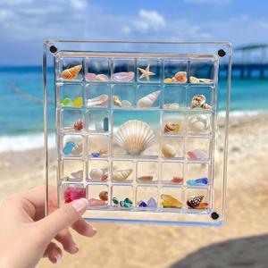 33 Grids Acrylic Display Box, Clear Acrylic Display Collecting Box, Mini Trinket Organizer Box