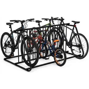Heavy Duty Commercial Bike Rack for 5-10 Bikes, Outdoor Steel Bicycle Parking Stand, Freestanding Garage Bike Storage Organizer, Grid Bike Rack for Retail, School, Backyard, Bike Shop(Double-Side)
