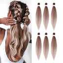 Pre-Stretched Braiding Hair Ombre Green Braiding Hair Extensions 26 Inch 6 packs Hot Water Setting Professional Soft Yaki Synthetic Crochet BraidsBlack to Green