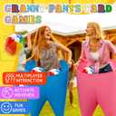 6 Sets Granny Pants Yard Activity for Adults, Giant Outdoor Party Activity with 6 Oversized Granny Pants and 30 Bouncy Balls and 4 Air Pumps, for Family Gatherings, Groups, and Backyard Party