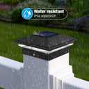 VOLISUN Solar Post Cap Light Outdoor Waterproof 12pack,Solar Fence - Post Lights for 4x4 5x5 6x6 Wooden/Vinyl Post,Black Deck Post Cap Light Solar Powered with Warm White for Garden/Patio/Porch