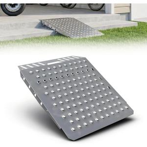 Shed Ramp 29" L x 24" W, Heavy-Duty Shed Ramp for Riding Mower,Garage, Doorway Lawn, Tractor, Wheelchairs, Golf Cart (Silver Spray Paint, 1pcs)