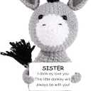 2 x JoycuFF Funny Donkey Sister Gift Birthday, Graduation Gifts for Her Soul Sisters Friend Gifts for Women Presents, Easter Basket Stuffers, Handmade Emotional Positive Crochet Donkey