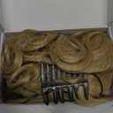 SWACC Short Messy Curly Dish Hair Bun Extension Easy Stretch hair Combs Clip in Ponytail Extension Scrunchie Chignon Tray Ponytail Hairpieces (Blonde Mixed-27T613#)