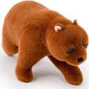 Stuffed Animal Brown Bear 15.5 Inch Soft Realistic Walking Plush Bear, Cuddly Plush Bear for Kids and Adults, Durable Washable Wildlife Decor Gift for Christmas, Valentines Day, Childrens Day