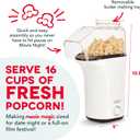 DASH Fresh Pop Popcorn Maker - Oil-Free, Air Popcorn Popper - With Measuring Cup & Recipe Guide - Perfect for Movie Nights - 16 Cups, White