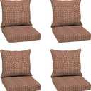 Arden Outdoor Deep Seat Cushion Set (4-Pack), 24 in x 24 in, Weather-Proof, Rain-Proof, Fade Resistant Patio Cushion for Chair, Sofa, and Couch Rust Red Brushed Texture