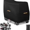 Mobility Scooter Storage Cover,Upgraded 420D Oxford Fabric Electric Scooter Cover Waterproof Outdoor Accessories for 3&4 Wheel Mobility Scooters,Wheelchair Cover,4 Reflective Strips,3 Buckles