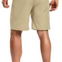 Men's Stretch Cargo Shorts Relaxed Fit Drawstring Elastic Waist Outdoor Work Hiking Athletic Shorts with 5 Pockets (Khaki)