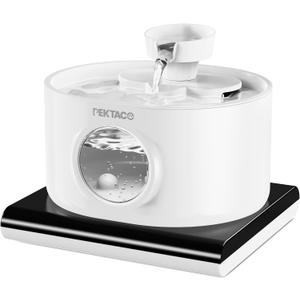 PEKTACO Wireless Cat Water Fountain - Automatic Battery Operated Pet Water Fountain, 95oz/2.8L Rechargeable Cat Water Dispenser with 2 Flow Modes