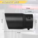 Vurkcy Adjustable 2.0"-2.5" Inlet Diesel Exhaust Tip, 3.5" Outlet, 6" Overall Length Double Wall Stainless Steel Tail Pipe fit for 2.0"/ 2.25"/2.5" OD Tailpipe, Bolt-On, Black