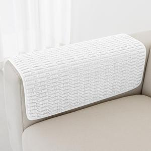 Foxdecor Couch Arm Covers Sofa Armrest Covers, Arm Chair Covers Set of 2, Non-Slip Arm Rest Cover for Sofa, Armchair Slipcovers Couch Protector. (White 20x20 inch)