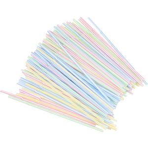 Chef Craft Select Plastic Flexible Straws, 8 inch, 100 Piece Set, Striped