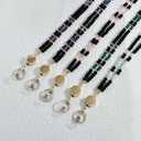 2 x Lanyards for ID Badges for Women Cute,Teacher Lanyard for Women Retractable Natural Crystal Beaded Lanyards for Keys (Rhodonite)