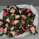 PONKING Flower Garland 8 Pcs x 8.2 ft Artificial Rose Vine Flowers with Green Leaves Hanging Fake Roses Vine for Room Party Home Wedding Birthday Christmas Wall Arch Decor, Spring Pink Flower