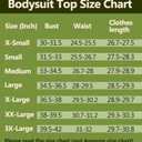 MANGDIUP Women's Bodysuit - Long Sleeve Round Neck Stretch Top Bodysuit Jumpsuit (Medium, Black)