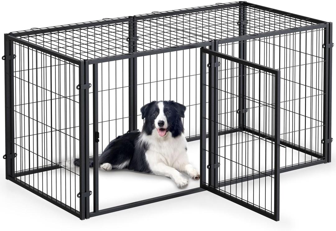 LURIVA Large Dog Crate, 48" L x 28" H, Dog Cage, Dog Kennel, Big Dog Crate for Small Medium Large Dogs, Puppy Dog Playpen, Pet Cage, Pet Playpen Yard, Indoor Outdoor, XL
