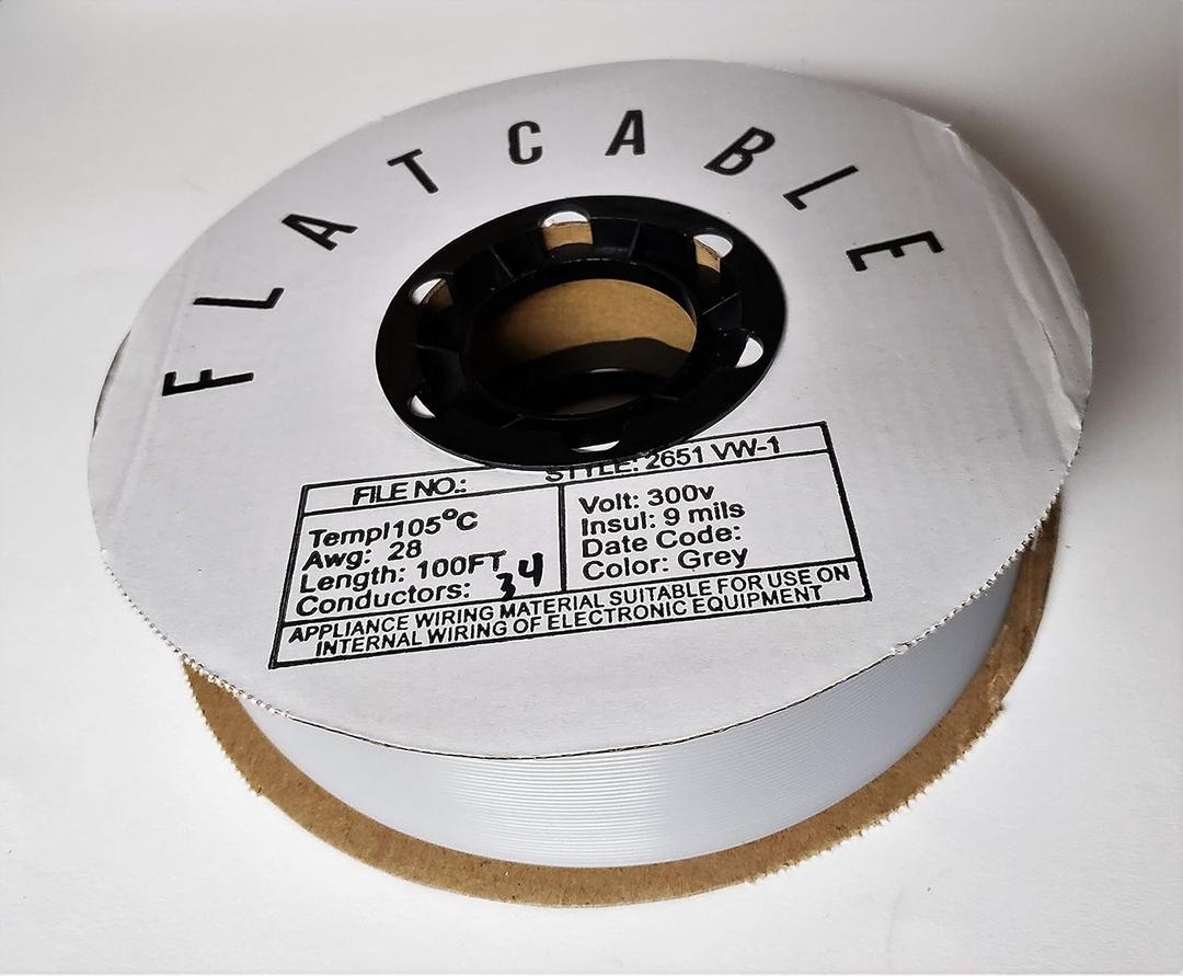 Pc Accessories - 100 Feet Roll 34 Pins IDC Type Flat Ribbon Cable, 34P Wire, 34 Conductors for 2.54mm 0.1" IDC Connectors,