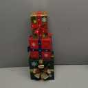 Owlgift Metal Christmas Lighted Decorative Boxes, 6 LED Box Decorations, Presents Boxes w/Ribbon Bows Decorations for Xmas Tree, Yard, Home, Indoor Outdoor Holiday Décor (Golden)