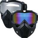 2 Pack Motorcycle Mask,Tactical Full Face Mask Ski Mask Goggles Detachable,Airsoft Mask Full Face, Paintball Mask