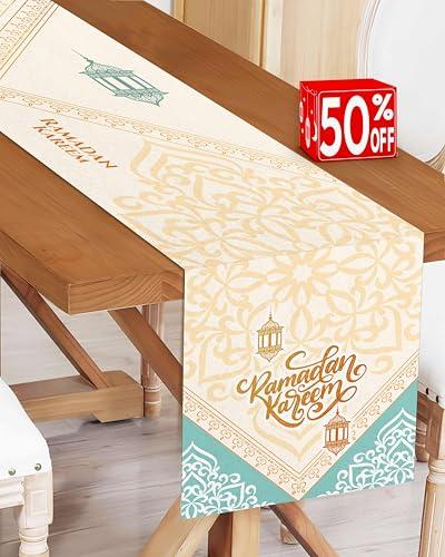 OLEEK Ramadan Table Runner 88x13in- Ramadan Decorations for Home 2026 - Ramadan Mubarak Table Runner- Ramadan Runner - Ramadan Decor - Ramadan Table Decor - Ramadan Gifts زينة رمضان كريم ديكور