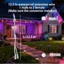 1 to 2 Y-Splitter Fits for Govee Permanent Outdoor Lights IP68 Waterproof 3-Pin Extension Cord (1 Female to 2 Male)